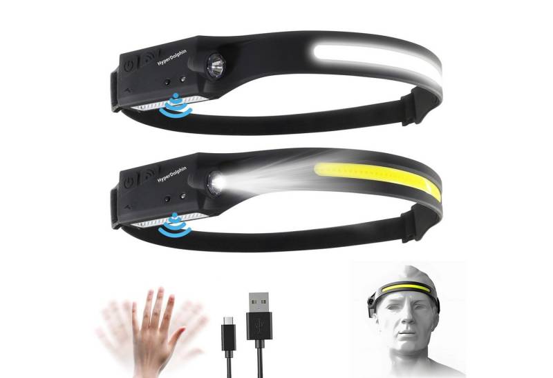 YI Stirnlampe LED Stirnlampe USB Wiederaufladbar mit Bewegungssensor von YI