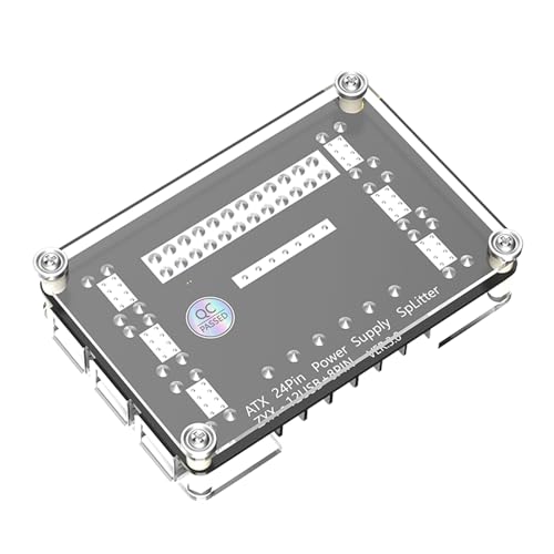 Netzteil-Breakout-Board und Acrylgehäuse-Set, einstellbare Spannungen, Drehknopf, unterstützt 3,3 V, 5 V, 12 V, -12 V, ATX24-polige Breakout-Platine von YIAGXIVG