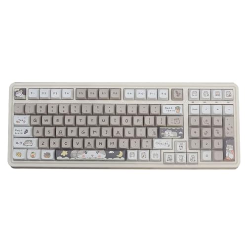 Tastenkappen XDA Profil Cartoon Grau Maus PBT Farbstoff Sublimation 132 Tasten Tastenkappe Geeignet Für CrossCore Mechanische Tastaturen Pbt Tastenkappen Weiß von YIAGXIVG