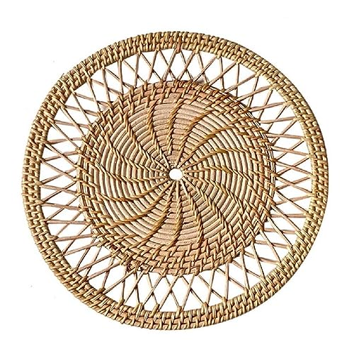 Wandkorb Dekor Nordic Handmade Woven Rattan Wanddekor Hohl Bambus Hängekörbe ExquisiteHandwerkskunst Hohl Dekorative Weide Wandbehang Gewebte Weide Wandornament Handwerk Weidenwand von YIAGXIVG