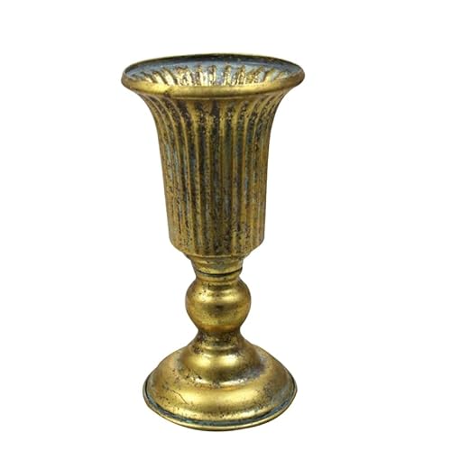 YIAGXIVG Hochzeitsvasen, goldfarbene Metallvasen, Blumentischvasen, Tafelaufsätze, Trompete, Eisenvasen, tolles Ornament für Hochzeit, Esszimmer, Dekoration, Blumenarrangement, Vase, großer Halter von YIAGXIVG