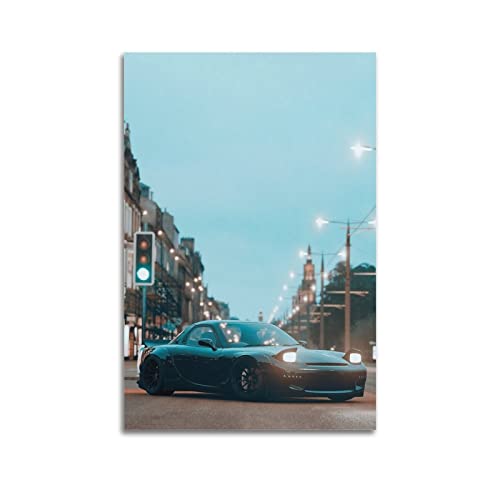 YIBIN JDM Poster für Mazda Black Rx7 FD Racing Car Super Car Sport Auto Poster Dekorative Malerei Leinwand Wandposter und Kunstbild Druck Moderne Familie Schlafzimmer Dekor Poster 08x12inch (20x30cm) von YIBIN