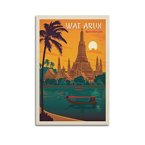 YIBIN Vintage Trvael Poster Bangkok's Wat Arun Tempel Poster Dekorative Malerei Leinwand Wandposter und Kunstdruck Modern Familie Schlafzimmer Dekor Poster 40 x 60 cm YIBIN Vintage Trvael Poster Bangkok's Wat Arun Tempel Poster Dekorative Malerei Leinwand Wandposter und Kunstdruck Modern Familie Schlafzimmer Dekor Poster 40 x 60 cm von YIBIN