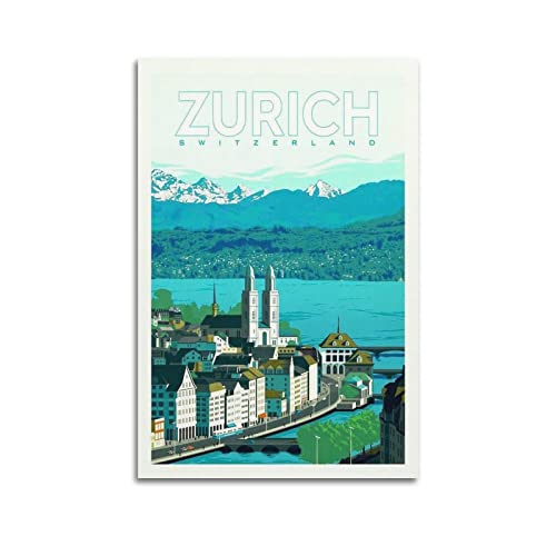 YIBIN Zürich Tourismus Poster Vintage Poster Dekorative Malerei Leinwand Wandposter und Kunstbild Druck Modern Familie Schlafzimmer Dekor Poster 50 x 75 cm YIBIN Zürich Tourismus Poster Vintage Poster Dekorative Malerei Leinwand Wandposter und Kunstbild Druck Modern Familie Schlafzimmer Dekor Poster 50 x 75 cm von YIBIN
