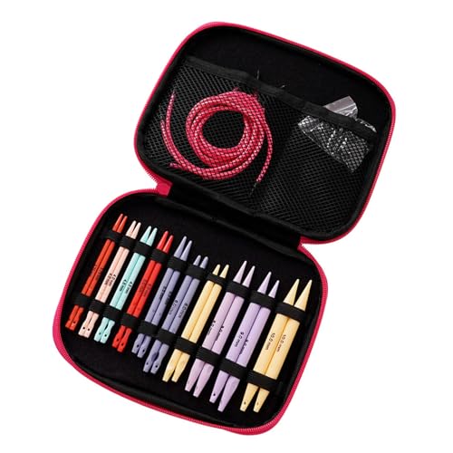 YIBOZI Buntes Rundstricknadel-Set mit Reißverschlussetui, bunte austauschbare Stricknadeln, 3,75 mm - 10 mm, 10 Paar von YIBOZI
