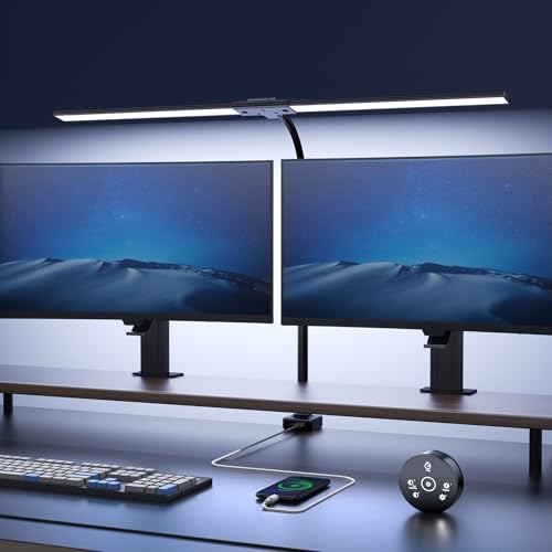 YICAIZI Schreibtischlampe LED Dimmbar - 1500LM 24W Klemmbar Büroschreibtischlampe mit Fernbedienung, 80CM Schwanenhals Schreibtisch Lampe USB-Ladeanschluss, für Büro & Zuhause, Schwarz YICAIZI Schreibtischlampe LED Dimmbar - 1500LM 24W Klemmbar Büroschreibtischlampe mit Fernbedienung, 80CM Schwanenhals Schreibtisch Lampe USB-Ladeanschluss, für Büro & Zuhause, Schwarz von YICAIZI