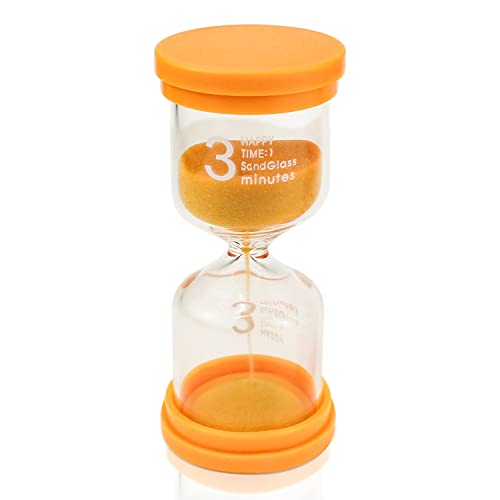 Sanduhr Zeitmesser Sanduhren für Kinder Glas Timer für Schule Kita Klassenzimmer Spiele Zuhause Küche Büro Tea Time Kinder zähneputzen (3Minuten) von YICH