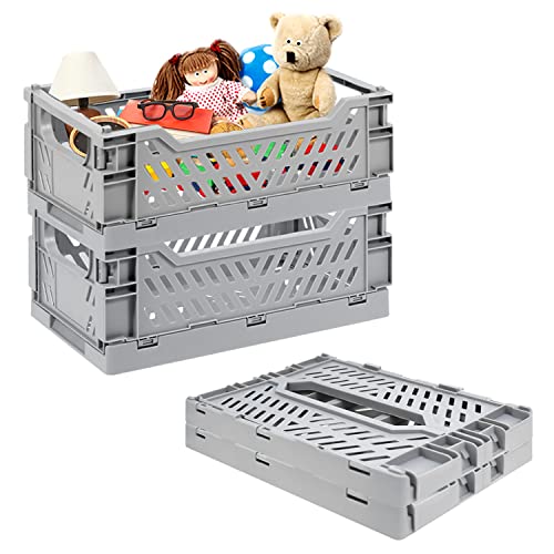YICH Klappkiste Klappkorb Klappbox Faltbare Aufbewahrungskiste 2stk 25.5X16.5X10.5cm Stabile Klappkisten für Küche Regal Zuhause Badezimmer Büro schlafzimmer von YICH