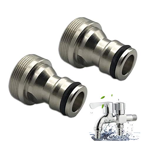 YIDABEISHUIP9 Messing Wasserhahn Anschlussstück 23mm Silber (2 Stücke) für 1/2" und 3/4" Hähne, Gewinde M24*F22, Garten Wasserhahn Zubehör von YIDABEISHUIP9