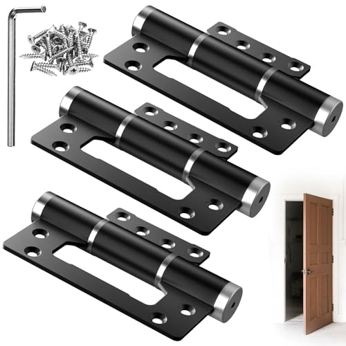 YIDAHOOG Hydraulisches Rückprallscharnier, 12,7 cm, verstellbare Schließgeschwindigkeit und Stärke, geeignet für 20–60 kg Türgewicht (2 Stück, schwarz) von YIDAHOOG