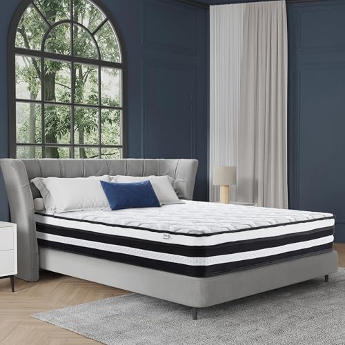 Matratze 160x200 cm, Höhe 28cm, Taschenfederkern und Kaltschaummatratze Hybride, Federkernmatratze 10-Zonen Ergonomie, Härtegrad H3, Atmungsaktiv, Antibakteriell, Hypoallergen, Öko-Tex Zertifiziert von YIDATONG
