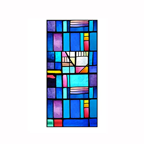YIDAX Sichtschutz Fensterfolie, Mattierte Undurchsichtige Buntglasfolie, 100 x 200 cm Selbstklebende Dekorative Aufkleber Für Das Badezimmer Im Home Office,J von YIDAX