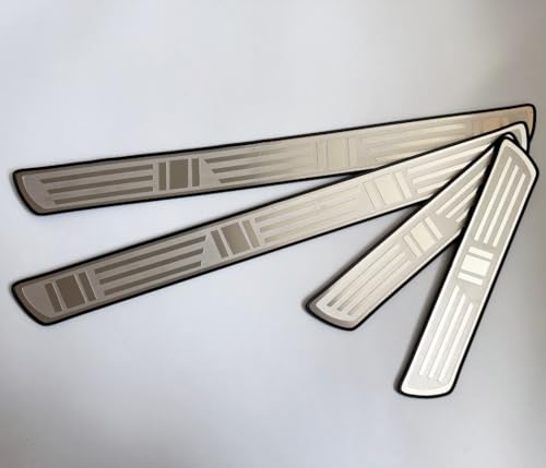 4 Stück Auto Einstiegsleisten Schutzfolie für VW T5 T6 T6.1 California Multivan Transporter T7 Multivan, Edelstahl Türschwelle Scheuerschutz Welcome Pedal Strip Cover Auto Scuff Plate Türschwelle von YIDIRUI