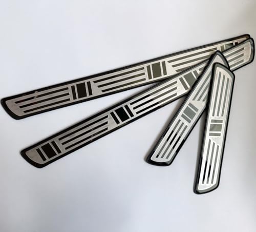 4 Stück Auto Einstiegsleisten Schutzfolie für VW T5 T6 T6.1 California Multivan Transporter T7 Multivan, Edelstahl Türschwelle Scheuerschutz Welcome Pedal Strip Cover Auto Scuff Plate Türschwelle von YIDIRUI