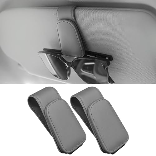 YIDIRUI 2 Stück Sonnenbrillenhalter für Audi A1 Sportback (Typ 8X Bj.02/2012-07/2018), Magnetischer Brillenhalter Clip für Auto Sonnenblende Sonnenbrillen Halterung Ticket-Kartenclip,Grey von YIDIRUI