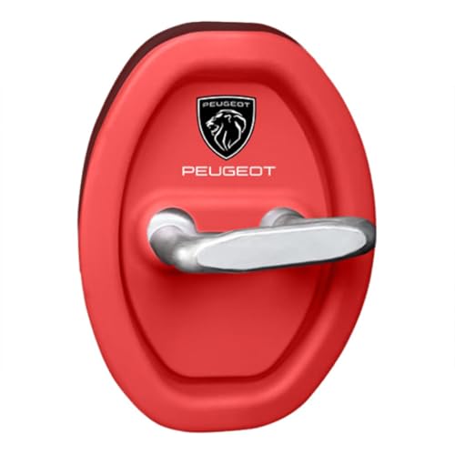 YIDIRUI 4 Stück Schutz für Türverriegelung Auto für Peugeot 208 2012-2018 2019 2020, Silikon Schutzabdeckung Wasserdicht Anti-rost Korrosionsschutz Auto Türschloss Abdeckung,Red YIDIRUI 4 Stück Schutz für Türverriegelung Auto für Peugeot 208 2012-2018 2019 2020, Silikon Schutzabdeckung Wasserdicht Anti-rost Korrosionsschutz Auto Türschloss Abdeckung,Red von YIDIRUI