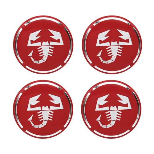 YIDIRUI 4 Stücke Nabenkappen Aufkleber für Abarth FIAT 500, Felgendeckel Aufkleber Wasserdicht Staubdicht Radzierblende Aufkleber Radnabenabdeckung Dekorative,Red-56mm YIDIRUI 4 Stücke Nabenkappen Aufkleber für Abarth FIAT 500, Felgendeckel Aufkleber Wasserdicht Staubdicht Radzierblende Aufkleber Radnabenabdeckung Dekorative,Red-56mm von YIDIRUI
