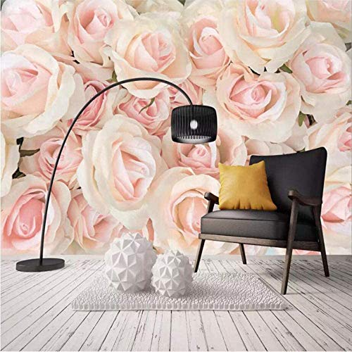 YIERLIFE 3D Fototapeten Vlies Wandbild Mode rosa Rosen Mehrere Größen und Stile, Tapeten Wandtapete Wandbild Wand Dekoration Für Schulen, Hotels, Wohnzimmer, Schlafzimmer, Restaurants Und Ktv-Bars von YIERLIFE