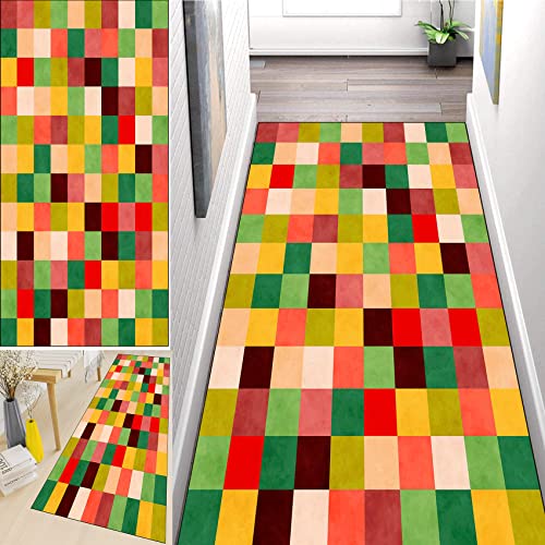 YIFANDU Teppichläufer 120x400cm Schmutzresistent Robust Waschbar Brücke Teppichläufer Modernen Preiswert Ornament Design für Korridor Schlafzimmer Wohnzimmer, B von YIFANDU