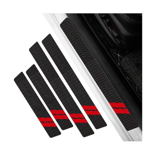 YIFANFENGSHUN 4 pcs Auto Einstiegsleisten Kohlefaser Aufkleber für Skoda Octavia 3/Kombi RS (5E ab Bj.2013+Facelift), Einstiegsleistenschutz Willkommen Pedal Scuff Trittplatten Schutzfolie,A von YIFANFENGSHUN