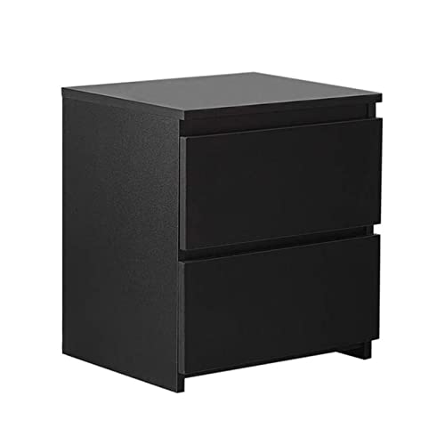 Nachttisch 2 Schubladen Schlafzimmer Nachttisch aus Holz mit Möbeln Nachttisch Nachttisch Nachttisch Organizer Book Book Regal Schwarz Weiß Nachttisch Weiß Nachttisch Schlafzimmer (Color : Black) von YIFEI2013-SHOP