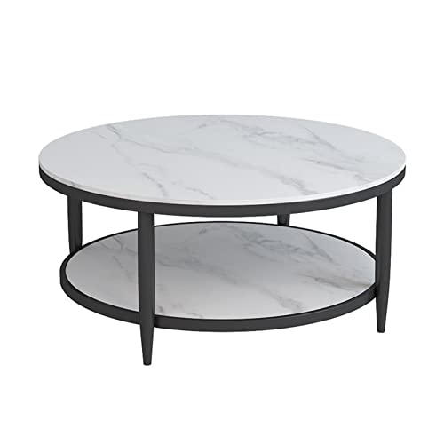 YIFEI2013-SHOP Couchtisch, rund, Akzenttisch für Wohnzimmer, Couchtisch und dünne Tischsets, Wohnzimmertisch (Farbe: Grau) von YIFEI2013-SHOP