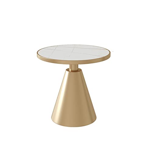 YIFEI2013-SHOP Couchtisch Couchtisch Runder Goldener Couchtisch Wohnzimmer Sofa Table Side Bedroom Bedroom Mobile Bedside Small Round Table Couchtisch (Color : White) von YIFEI2013-SHOP