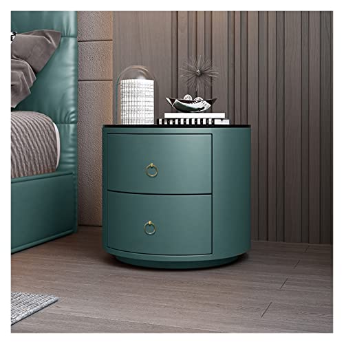 YIFEI2013-SHOP Nachttisch, rund, aus Leder, einfach, Schlafzimmer, Leder, Schiefer, Nachttisch, Aufbewahrungstisch aus gehärtetem Glas, Schrank mit Schubladen, Nachttisch YIFEI2013-SHOP Nachttisch, rund, aus Leder, einfach, Schlafzimmer, Leder, Schiefer, Nachttisch, Aufbewahrungstisch aus gehärtetem Glas, Schrank mit Schubladen, Nachttisch von YIFEI2013-SHOP