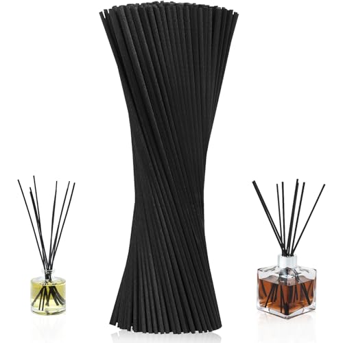 Duftstäbchen Nachfüllpack,100 Stück Raumduft Stäbchen,Reed Diffuser Sticks 3mm*30cm Schwarzes Diffuser Stöcke Faser Geruchlos Duftstäbchen für Home Office Room Spa Duft Dekor von YIFLorine TANG