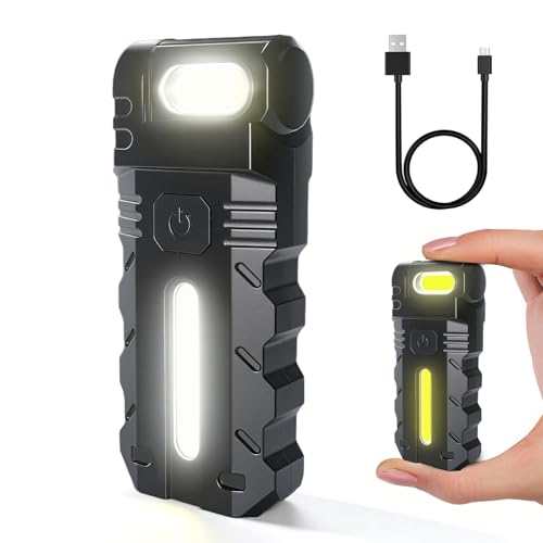 YIFMOO Taschenlampe LED USB Aufladbar, Mini Taschenlampe Mit 5 Modi, 180° Drehbar, Magnetische Taschenlampen mit Clip, Wasserdicht Kleine Taschenlampen für Camping Outdoor Wandern Notfall von YIFMOO