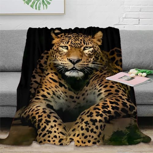 Panther Couchdecke Sofadecke 3D Druck Tierdruck Fleecedecke Decke Weichen Flauschig Bett Decken Tagesdecke Flauschig Warm Kuscheldecke for Erwachsene Kinder 60x80inch(150x200cm) von YIGEBAG