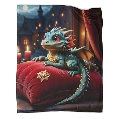 böser Drache Couchdecke Sofadecke 3D Druck Animal Art Fleecedecke Decke Weichen Flauschig Bett Decken Tagesdecke Flauschig Warm Kuscheldecke for Erwachsene Kinder 60x80inch(150x200cm) von YIGEBAG