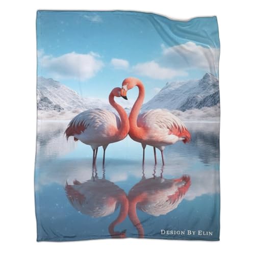 rosa Flamingo 3D Druck Animal Art Couchdecke Wohndecke Sofadecke Fleecedecke Kuscheldecke Flauschig Warm Bett Decken Tagesdecke Weichen Flauschig for Erwachsene Kinder 60x80inch(150x200cm) von YIGEBAG