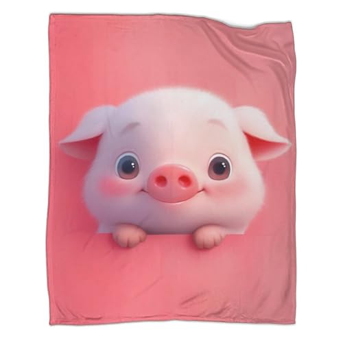 süßes Schwein Fleecedecke Wohndecke 3D Druck Tierische Kunst Couchdecke Sofadecke Flauschig Warm Weichen Flauschig Kuscheldecke Bett Decken Tagesdecke for Erwachsene Kinder 60x80inch(150x200cm) von YIGEBAG