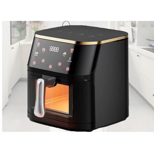 YIGECHENXIN Haushalts-Heißluftfritteuse mit großer Kapazität, Touch Visual Elektroofen 110/220 multifunktional, geeignet für gebratenes Hähnchen und Brot,Stainless Steel von YIGECHENXIN