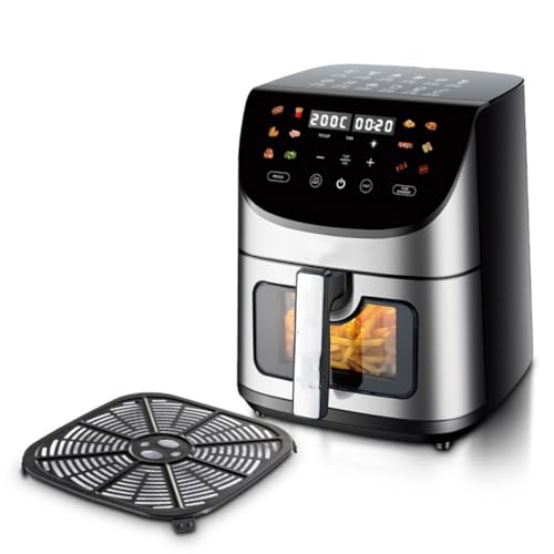 YIGECHENXIN Luftfritteuse, multifunktional intelligentes Touchscreenöl-freier und rauchfreier Elektrofhitchen, geeignet für Hühnerflügel, Brot und Eiertörtchen von YIGECHENXIN