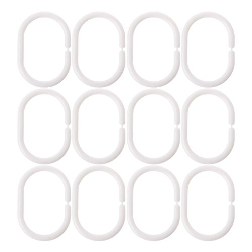 12 Pcs Duschvorhang Ringe Haken C Form Biegsame Badezimmer Badedrapehügel Badehäuser Ersatzzubehör Duschvorhang Weiß Weiß von YIGZYCN