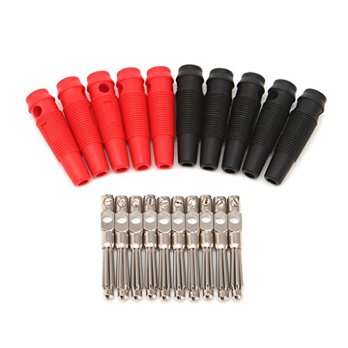 5 Paar/10 Stcs 4mm 32A Lötmittel Ohne Stapelbare Bananenstopfen Kupferstecker Staubkappe Abdeckung Beschützer Sicherheitsstopfen Adapter Sockel Koaxialkabel Lötkabel Bulkhead Schleife O Buchse von YIGZYCN