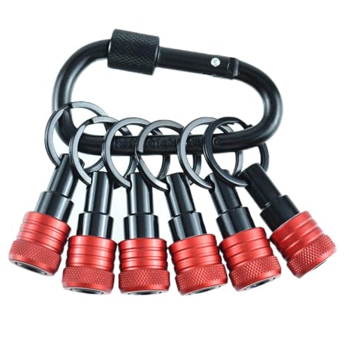 6pcs Bithalter Key Chain 1/4inch Tragbarer Bohrhalter Carabiner Hook Hexagon Shank Bit Schnellwechsel Bithalter Bithalter von YIGZYCN