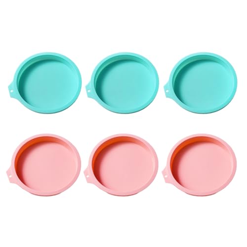 6pcs Flexible Silikon Runde Kuchenformen Mehrschichtige Backformen Für Geschichtete Regenbogenkuchen Praktische Dessert Backwares Spülmaschine Backset von YIGZYCN