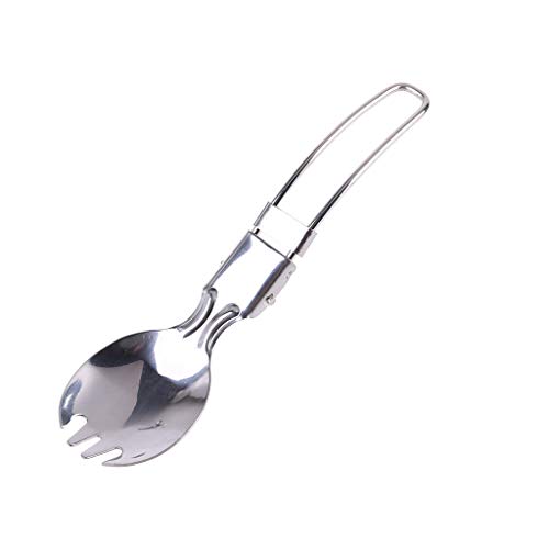 Faltbarer Spork Fork Löffel Edelstahl Wandercamping Koch Picknick Reisende Kindergabeln Und Löffel von YIGZYCN