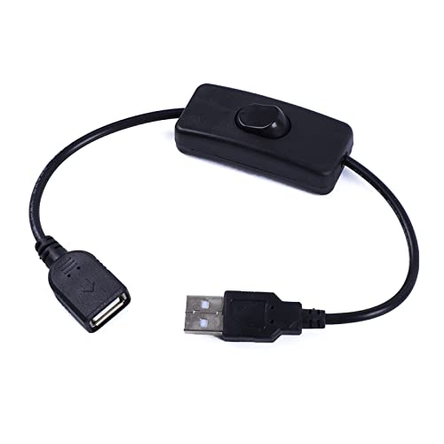 USB-Adapterkabel mit Schalter An-/Aus-Kabel für USB-Lampenventilator, Netzteilverlängerung, 30 cm, Verlängerungskabel-Adapter von YIGZYCN