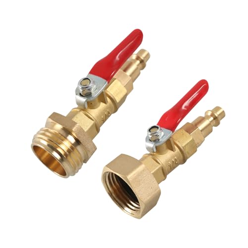 Winterfestes Blowout Adapter Mit 1/4 "Schnellanschlussplug Und 3/4" Gartenwasserschlauch Fäden Winterfestem Quick Adapter Wohnmobil Motiv von YIGZYCN