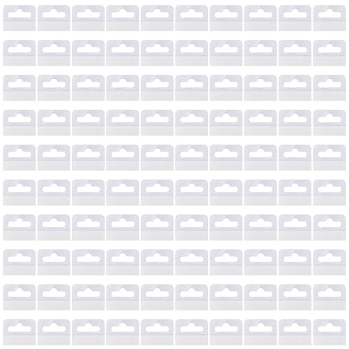 YIGZYCN 100 PCs Transparente Kunststoff Haken Selbstkleber Merchandising Hängende Laschen Mit Schlitzlöchern Home Storage Lösung Office Hanging Lösung von YIGZYCN