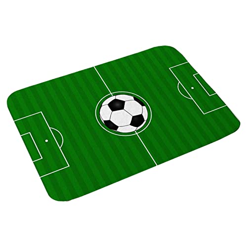 YIGZYCN Fußballfeld Erdgeschoss Matte Wiederverwendbare Waschblech Teppichmatte Flanell Anti Skid Eingangs Fußmatte Schlafzimmer Teppiche Fußballfeld Teppich von YIGZYCN