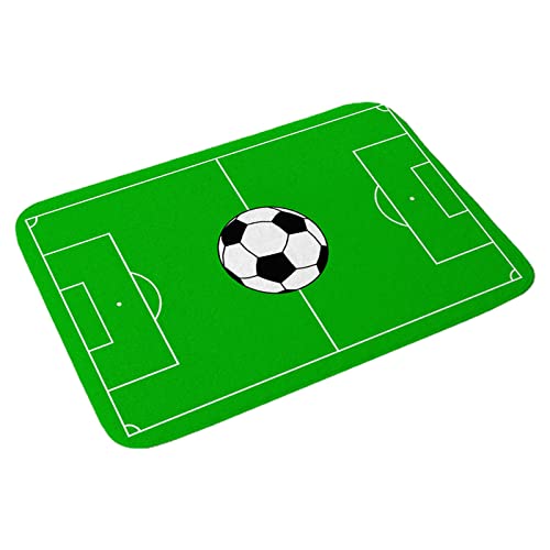 YIGZYCN Fußballfeld Erdgeschoss Matte Wiederverwendbare Waschblech Teppichmatte Flanell Anti Skid Eingangs Fußmatte Schlafzimmer Teppiche Fußballfeld Teppich von YIGZYCN
