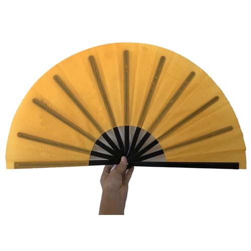 YIGZYCN KungFu Handventilator mit schwarzem Knochen, einfarbig, 25,4 cm, für kulturelle Displays und Feiern, Kung-Fu-Ventilator von YIGZYCN