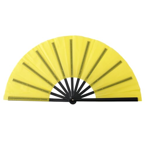 YIGZYCN KungFu Handventilator mit schwarzem Knochen, einfarbig, 25,4 cm, für kulturelle Displays und Feiern, Kung-Fu-Ventilator von YIGZYCN