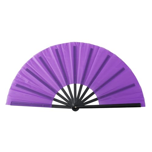 YIGZYCN KungFu Handventilator mit schwarzem Knochen, einfarbig, 25,4 cm, für kulturelle Displays und Feiern, Kung-Fu-Ventilator von YIGZYCN
