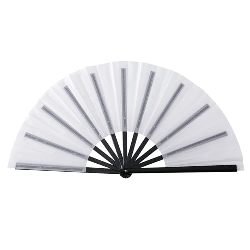 YIGZYCN KungFu Handventilator mit schwarzem Knochen, einfarbig, 25,4 cm, für kulturelle Displays und Feiern, Kung-Fu-Ventilator von YIGZYCN